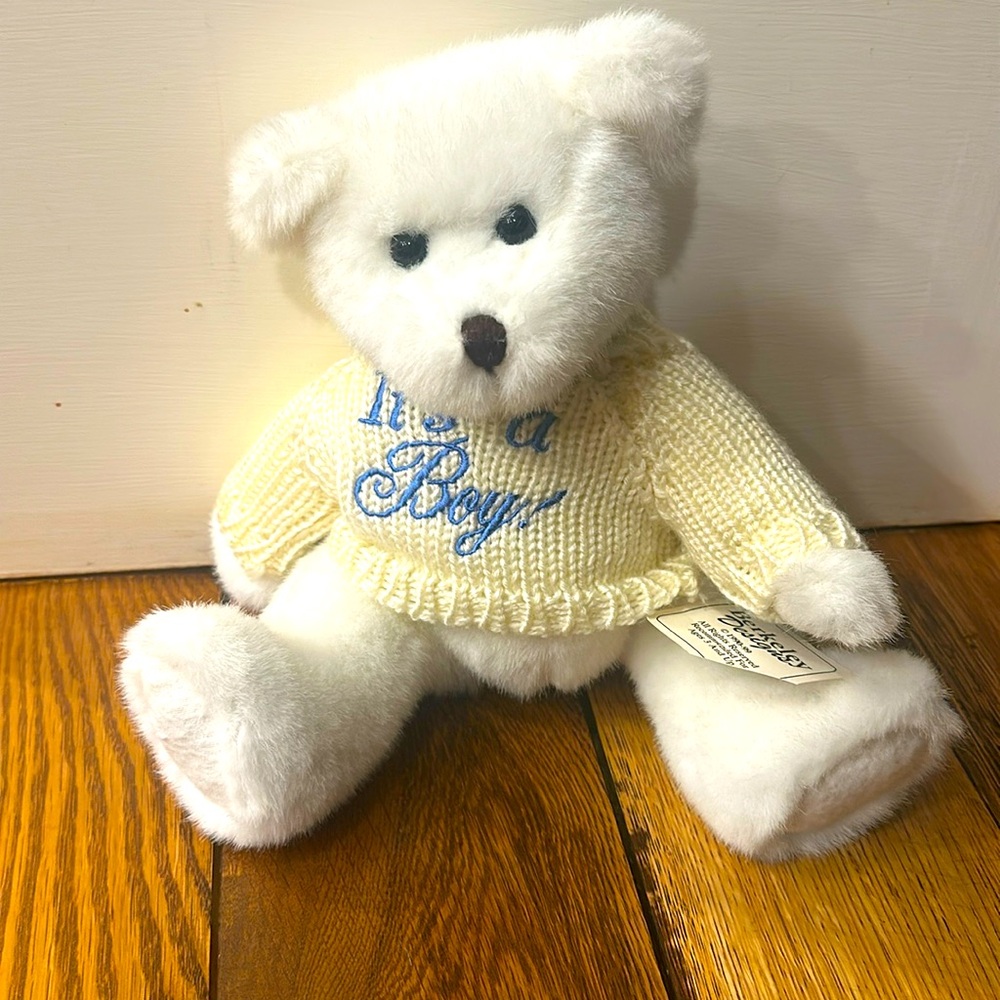 NWT🧸 BERKELEY DESIGNS IT’S A BOY! SWEATER ON PLUSH BEAR WITH MOVABLE LEGS